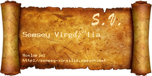 Semsey Virgília névjegykártya